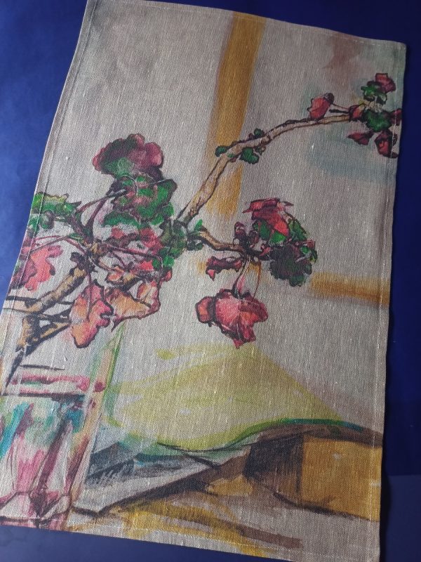 geranium 1 teatowel