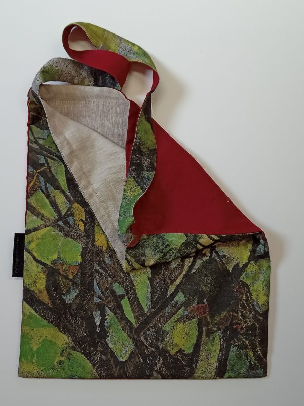 Autumn cherry linen cotton tote bag crimson back oatmeal lining 2 copy