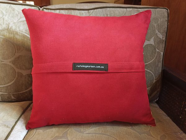 crimson canvas cushion cover back